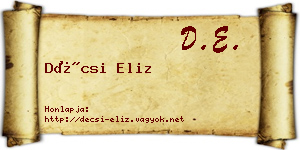 Décsi Eliz névjegykártya